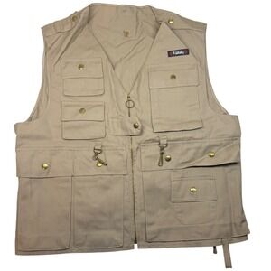 VTG F-Stop Mens Tan Khaki Multi Pocket Photography Utility Hunt Vest XL Gorpcore
